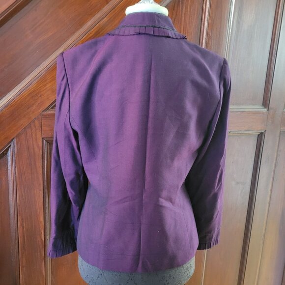 Kasper A.S.L. Womens Purple Blazer Jacket Size 8 Rayon/Polyester - Picture 7 of 9
